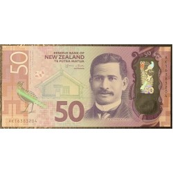 Новая Зеландия 50 долларов 2016 год, полимер пластик (New Zealand 50 dollars 2016, Polymer plastic) P 194 : UNC
