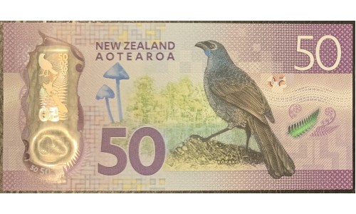 Новая Зеландия 50 долларов 2016 год, полимер пластик (New Zealand 50 dollars 2016, Polymer plastic) P 194 : UNC