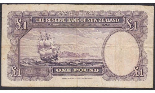 Новая Зеландия 1 фунт 1940-1955 годы (New Zealand 1 Pound 1940-1955) P 159a: VF