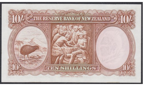 Новая Зеландия 10 шиллингов 1960-1967 годы (New Zealand 10 Shillings 1960-1967) P 158d: UNC