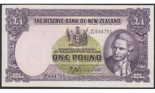 Новая Зеландия 1 фунт 1940-1955 годы (New Zealand 1 Pound 1940-1955) P 159a: aUNC