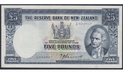 Новая Зеландия 5 фунтов 1940-1955 годы (New Zealand 5 Pounds 1940-1955) P 160a: VF