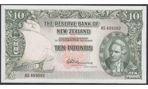 Новая Зеландия 10 фунтов 1960-1967 годы (New Zealand 10 Pounds 1960-1967) P 161d: UNC