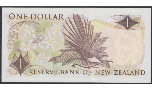 Новая Зеландия 1 доллар 1968-75 год (New Zealand 1 dollar 1968-75) P 163b: UNC 