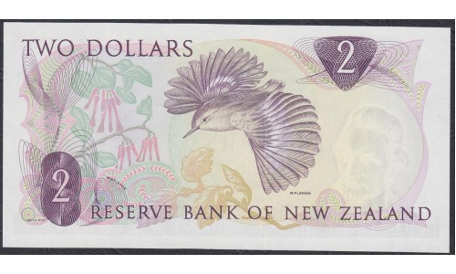 Новая Зеландия 2 доллара 1968-75 год (New Zealand 2 dollars 1968-75) P 164b: UNC 