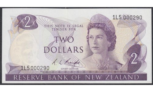 Новая Зеландия 2 доллара 1975-77 год (New Zealand 2 dollars 1975-77) P 164c: UNC 