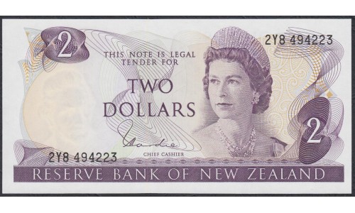 Новая Зеландия 2 доллара 1977-81 год (New Zealand 2 dollars 1977-81) P 164d: UNC 