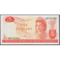 Новая Зеландия 5 долларов 1977-81 год (New Zealand 5 dollars 1977-81) P 165d: UNC 