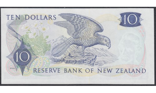 Новая Зеландия 10 долларов 1968-75 год (New Zealand 10 dollars 1968-75) P 166b: UNC-/UNC 
