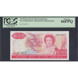Новая Зеландия 100 долларов 1985-89 год (New Zealand 100 dollars 1985-89) P 175b: UNC 66!!!!!