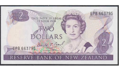 Новая Зеландия 2 доллара 1989-92 год (New Zealand 2 dollars 1989-92) P 170c: UNC