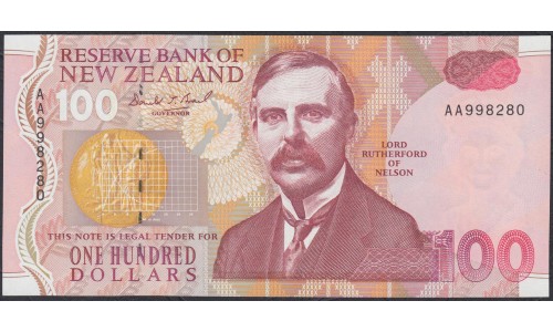 Новая Зеландия 100 долларов 1992 год (New Zealand 100 dollars 1992) P 181a: UNC