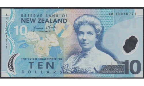 Новая Зеландия 10 долларов 2013 год, полимер пластик (New Zealand 10 dollars 2013, Polymer plastic) P 186c: UNC