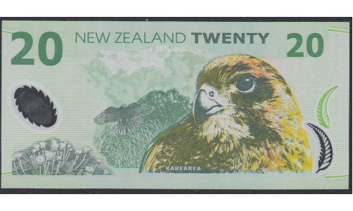 Новая Зеландия 20 долларов 2006 год, полимер пластик (New Zealand 20 dollars 2006, Polymer plastic) P 187b: UNC