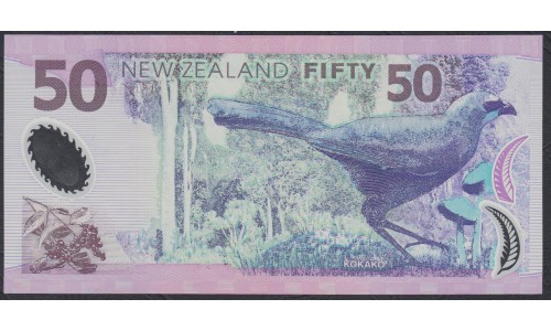 Новая Зеландия 50 долларов 1999 год, полимер пластик, серия AL и BC (New Zealand 50 dollars 1999, Polymer plastic) P 188a: UNC
