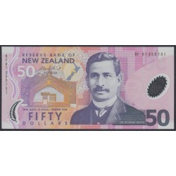 Новая Зеландия 50 долларов 2007 год, полимер пластик, Серии AH и BF (New Zealand 50 dollars 2007, Polymer plastic) P 188b: UNC