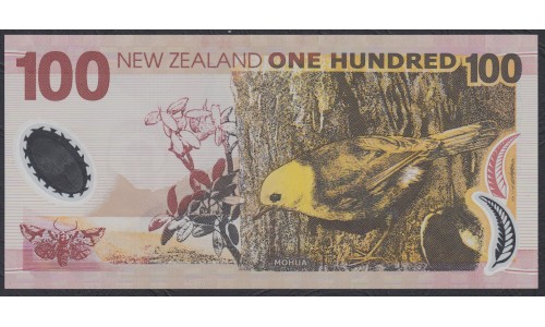 Новая Зеландия 100 долларов 2008 год, полимер пластик, Серии AF и BE (New Zealand 100 dollars 2008, Polymer plastic) P 189b: UNC