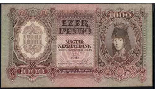 Венгрия 1000 пенго 1943 года (Hungary 1000 Pengo 1943) P 116: UNC
