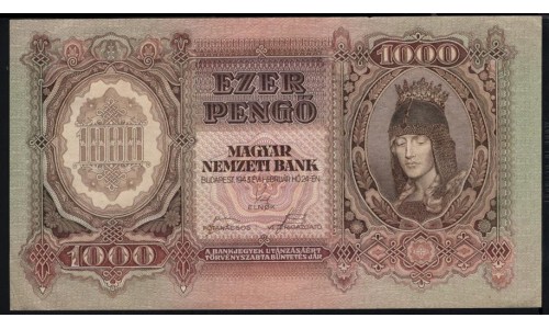 Венгрия 1000 пенго 1943 года (Hungary 1000 Pengo 1943) P 116: UNC--