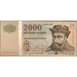 Венгрия 2000 форинтов 2008 года (Hungary 2000 Forint 2008) P 198b : UNC