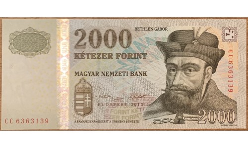 Венгрия 2000 форинтов 2013 года (Hungary 2000 Forint 2013) P 198e : UNC