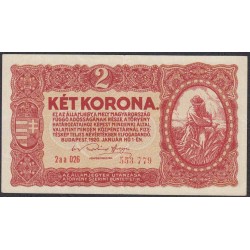 Венгрия 2 короны 1920 года, 1 вариант (Hungary 2 korona 1920) P 57: XF/aUNC