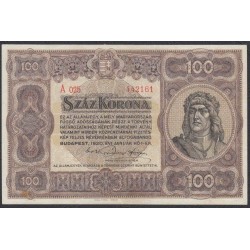 Венгрия 100 корон 1920 года (Hungary 100 korona 1920) P 63: XF/aUNC
