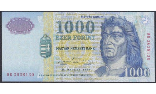Венгрия 1000 форинтов 1998 года, (Hungary 1000 Forint  1998) P 180a: UNC