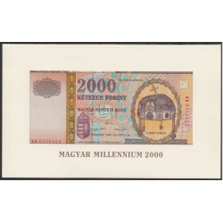 Венгрия 2000 форинтов 2000 года, МИЛЛЕНИУМ, буклет (Hungary 2000 Forint  2000, MILLENIUM) P 186: UNC