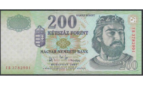 Венгрия 200 форинтов 2007 года (Hungary 200 Forint  2007) P 187g: UNC