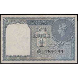 Индия 1 рупия 1940 (India 1 rupee 1940) P 25a : xf/aUnc