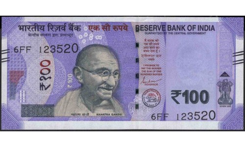 Индия 100 рупий 2019 (India 100 rupees 2019) P 112(new) : Unc