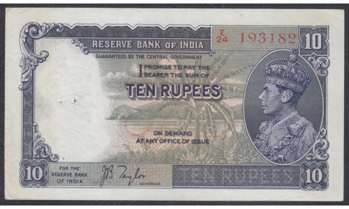 Индия 10 рупий 1937 года (India 10 rupees 1937) P 19a: XF