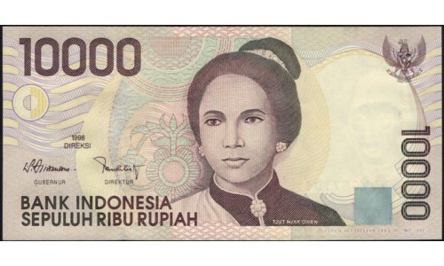 Индонезия 10000 рупий 1998 г. (Indonesia 10000 rupiah 1998 year) P137a:UNC