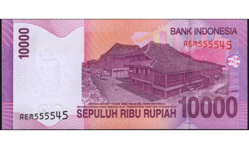 Индонезия10000 рупий 2009 г. (Indonesia 10000 rupiah 2009 year) P143e:UNC