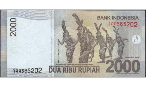 Индонезия 2000 рупий 2009 г. (Indonesia 2000 rupiah 2009 year) P148a:UNC