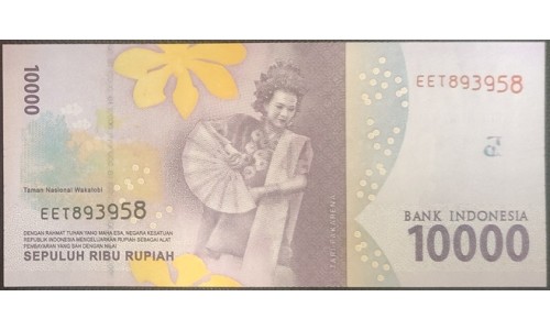 Индонезия 10000 рупий 2016 (2018) (Indonesia 10000 rupiah 2016 (2018)) P157(2) : UNC