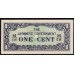 Японская Оккупация Малайзии 1 цент 1942 года (MALAYA 1 Cent  Japanese Government  ND (1942)) P M1b: UNC