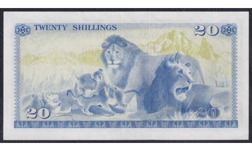 Кения 20 шиллингов 1975 года (KENYA 20 shillings 1975) P13b: UNC