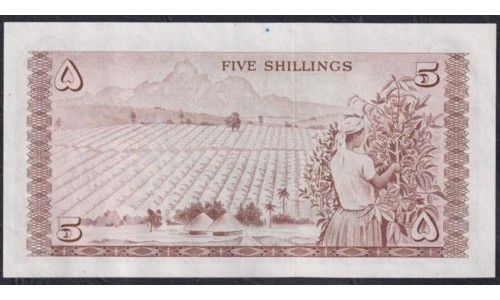 Кения 5 шиллингов 1967 года (KENYA 5 shillings 1967) P 1b: aUNC/UNC