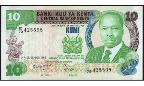 Кения 10 шиллингов 1986 (KENYA 10 shillings 1986) P 20e : UNC