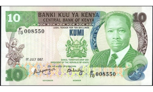 Кения 10 шиллингов 1987 (KENYA 10 shillings 1987) P 20f : UNC