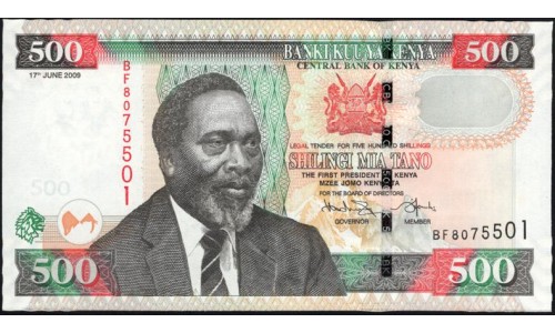 Кения 500 шиллингов 2009 (KENYA 500 shillings 2009) P 50d : UNC