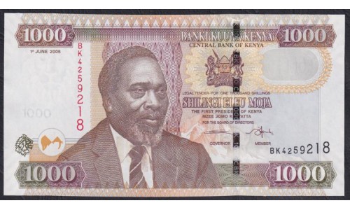 Кения 1000 шиллингов  2005 год (KENYA 1000 shillings  2005) P51a: UNC