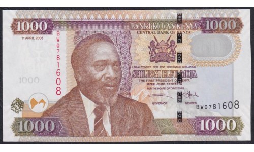 Кения 1000 шиллингов апрель 2006 (KENYA 1000 shillings april 2006) P 51b : UNC
