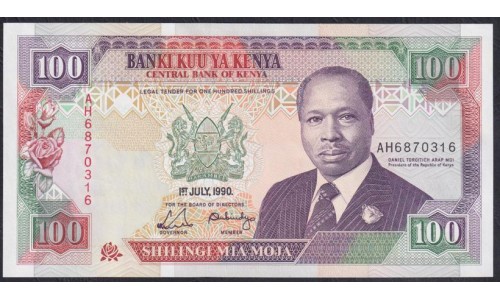 Кения 100 шиллингов 1990 года (KENYA 100 shillings 1990) P27b: UNC