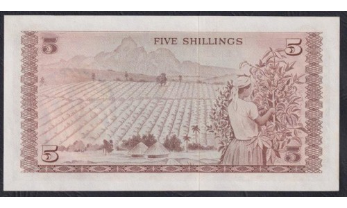 Кения 5 шиллингов 1972 года (KENYA 5 shillings 1972) P 6c: UNC