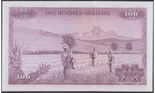 Кения 100 шиллингов 1972 год (KENYA 100 shillings 1972) P 10c: UNC