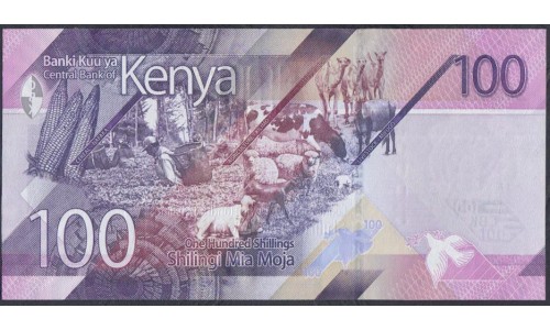 Кения 100 шиллингов 2019 год (KENYA 100 shillings 2019) P W53: UNC
