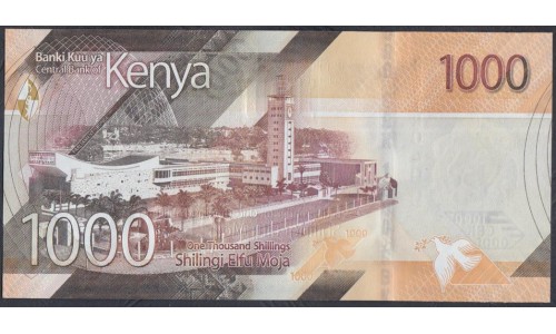 Кения 1000 шиллингов 2019 год (KENYA 1000 shillings 2019) P W56: UNC